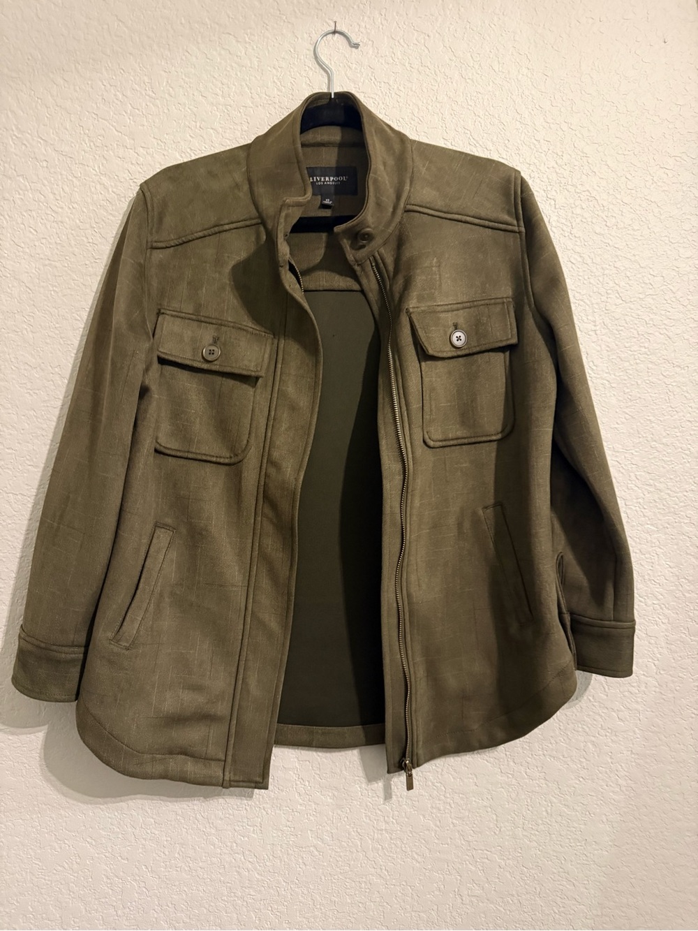 Womens Olive Field Jacket - Zip Front